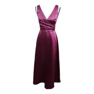 Bari Jay Burgundy Satin Bridesmaid Gown Style 789 Wedding Women's 5-6